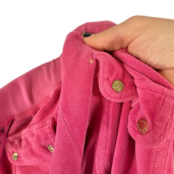VTG Y2k Juicy Couture Pink Velour Track Pants SIZE MEDIUM Snap Pockets USA READ - Picture 4 of 15